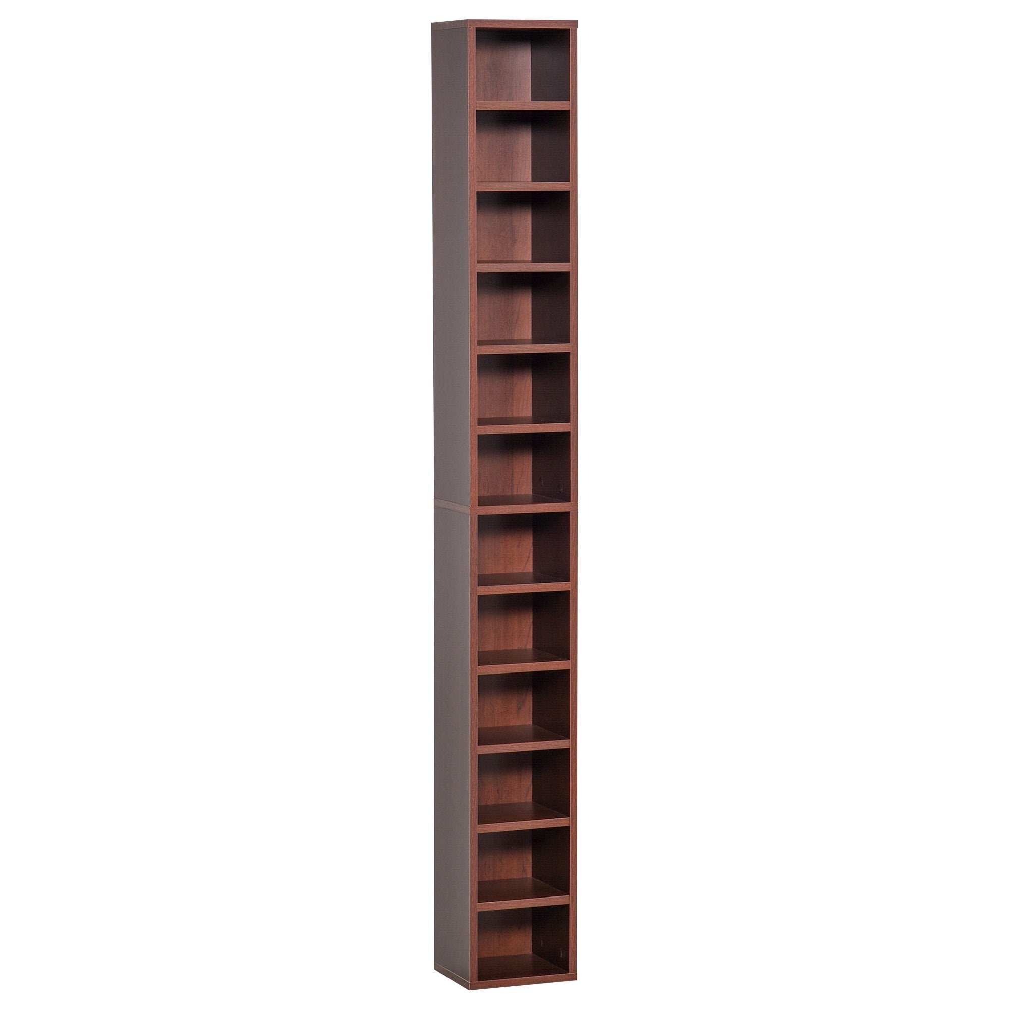 EasyComfort Mobiletto porta CD da Parete with Mensole semplice elegante funzionale in Legno mobile marrone 21 x 20 x 175cm