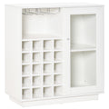 EasyComfort Mobiletto Portabottiglie Vini with Porta Calici e Armadietto, Capacità 20 Bottiglie, 80x36x85 cm, white
