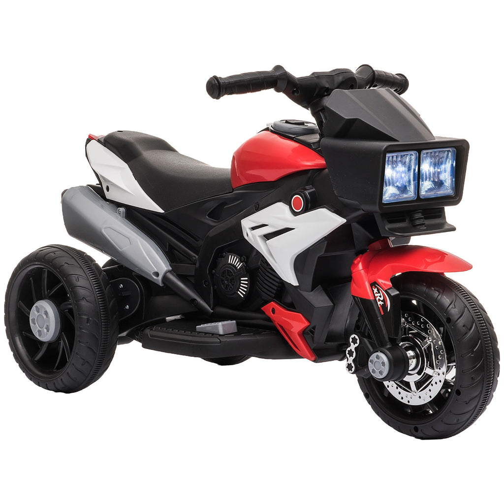 Easycomfort Moto Elettrica per Bambini 3-5 Anni (max. 25kg) with 3 Ruote, Luci e Suoni, Batteria 6V, Rosso, 86x42x52cm
