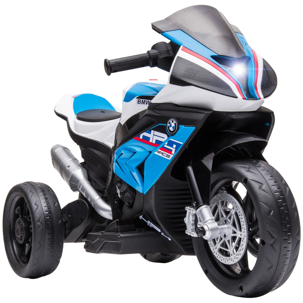 Easycomfort Moto per Bambini 18-60 Mesi Modello BMW HP4 with Fari, Musica e Pedali, in PP e Metallo, 82.5x42x54 cm, Blu