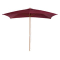 Easycomfort Ombrellone 2x3 m da Giardino Impermeabile a 8 Stecche, in Legno e Bambù, Bordeaux