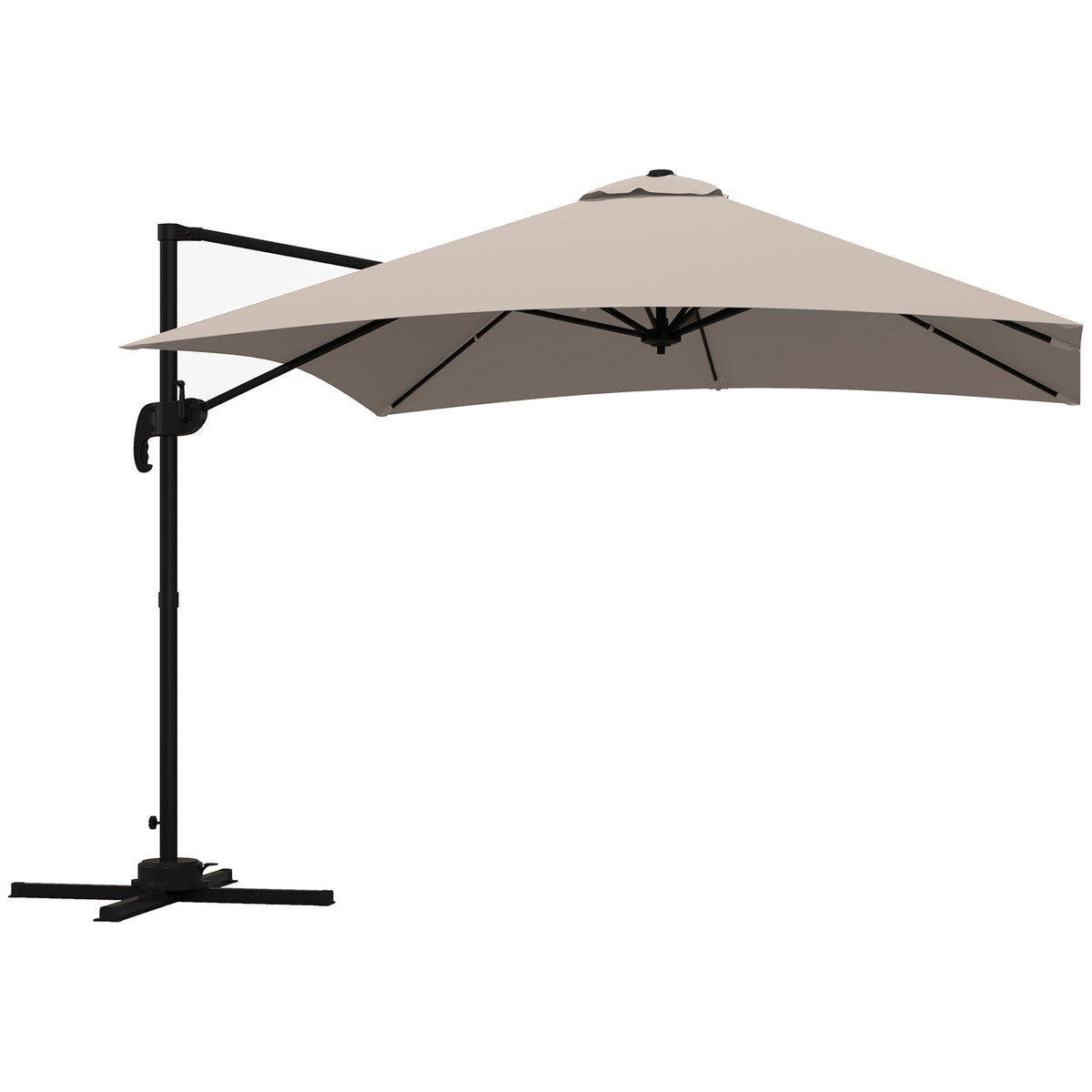 EasyComfort Parasol 3x3 m zijarm khaki