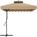 EasyComfort uitkragende parasol 243x243 cm, dubbel dak, kaki