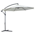 EASYCOMFORT Outdoor Umbrella 3x2.5 m with Crank, in Steel and Anti-UV Polyester, Cream