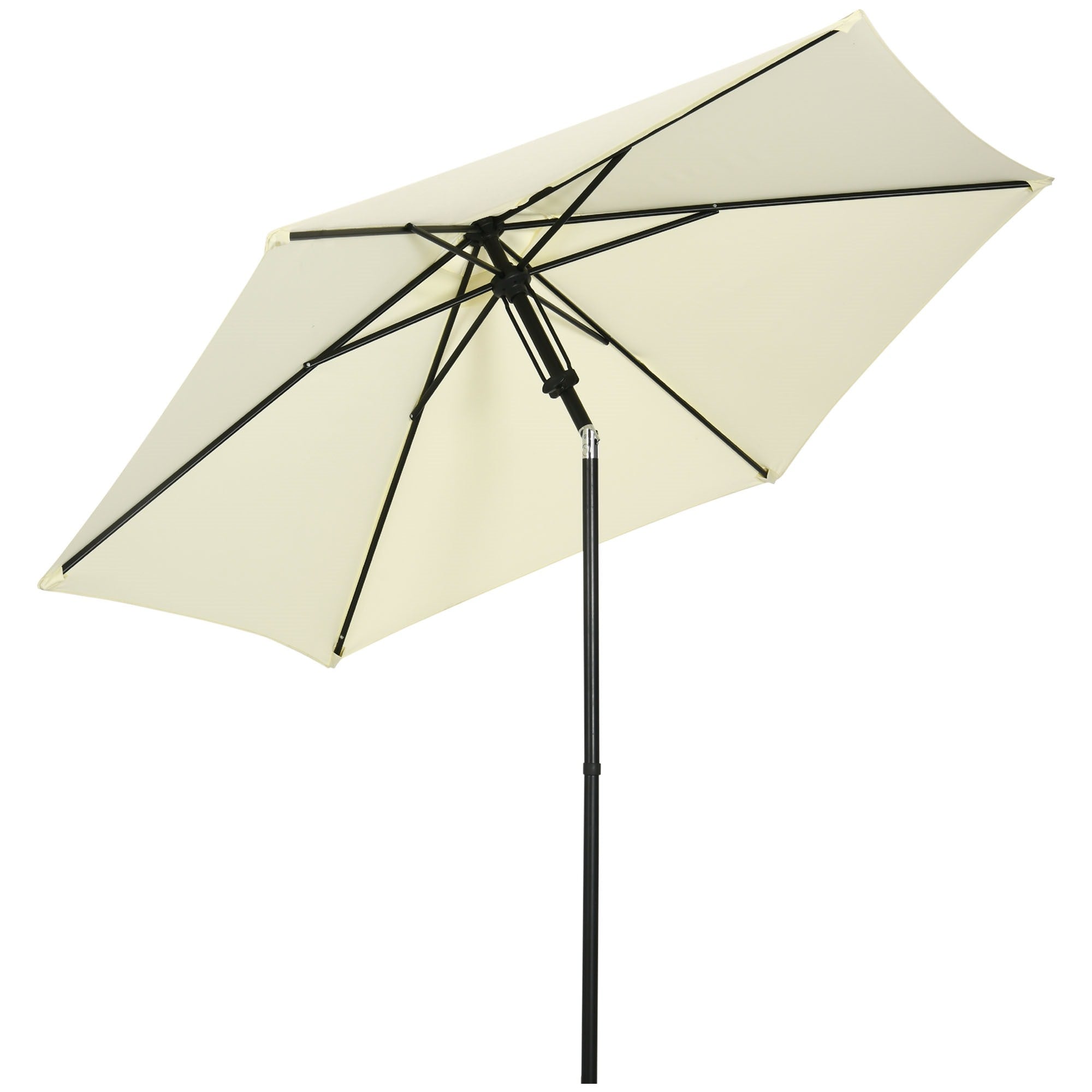 Easycomfort Ombrellone da Giardino 2.7x2.5 m, in Poliestere e Metallo with Tettuccio Inclinabile, Beige black