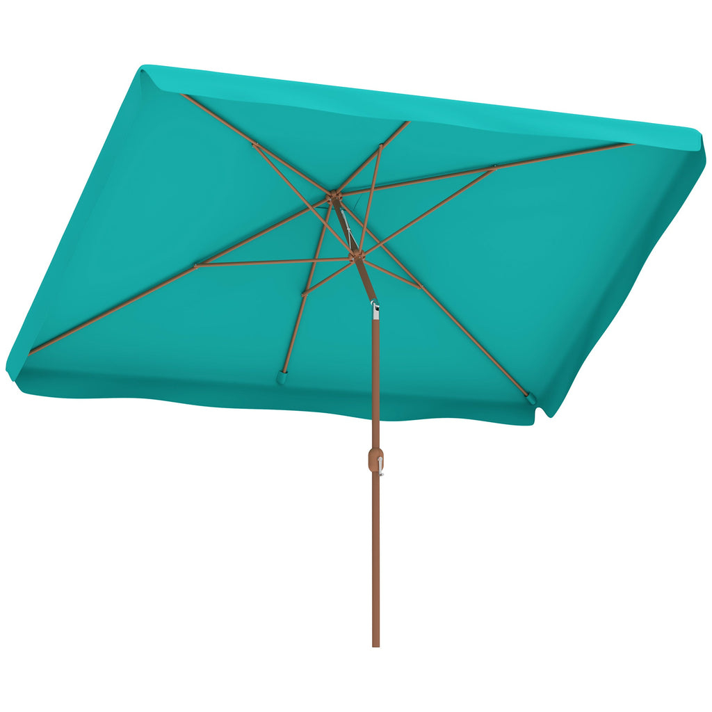 EasyComfort Ombrellone da Giardino 2x3 m with Apertura a Manovella, Inclinabile e Anti UV 50+, Turchese