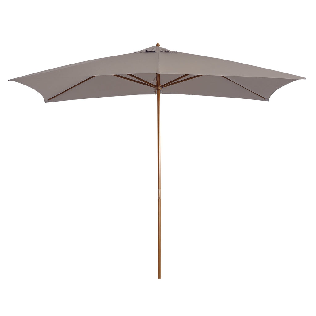 EasyComfort Ombrellone da Giardino 2x3 m Impermeabile, in Legno with Copertura Rimovibile in Poliestere, Grigio