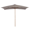 EasyComfort Ombrellone da Giardino 2x3 m Impermeabile, in Legno with Copertura Rimovibile in Poliestere, Grigio