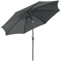 Easycomfort Ombrellone da Giardino 3x2.5 m Inclinabile, with Manovella, in Metallo e Poliestere Grigio Scuro