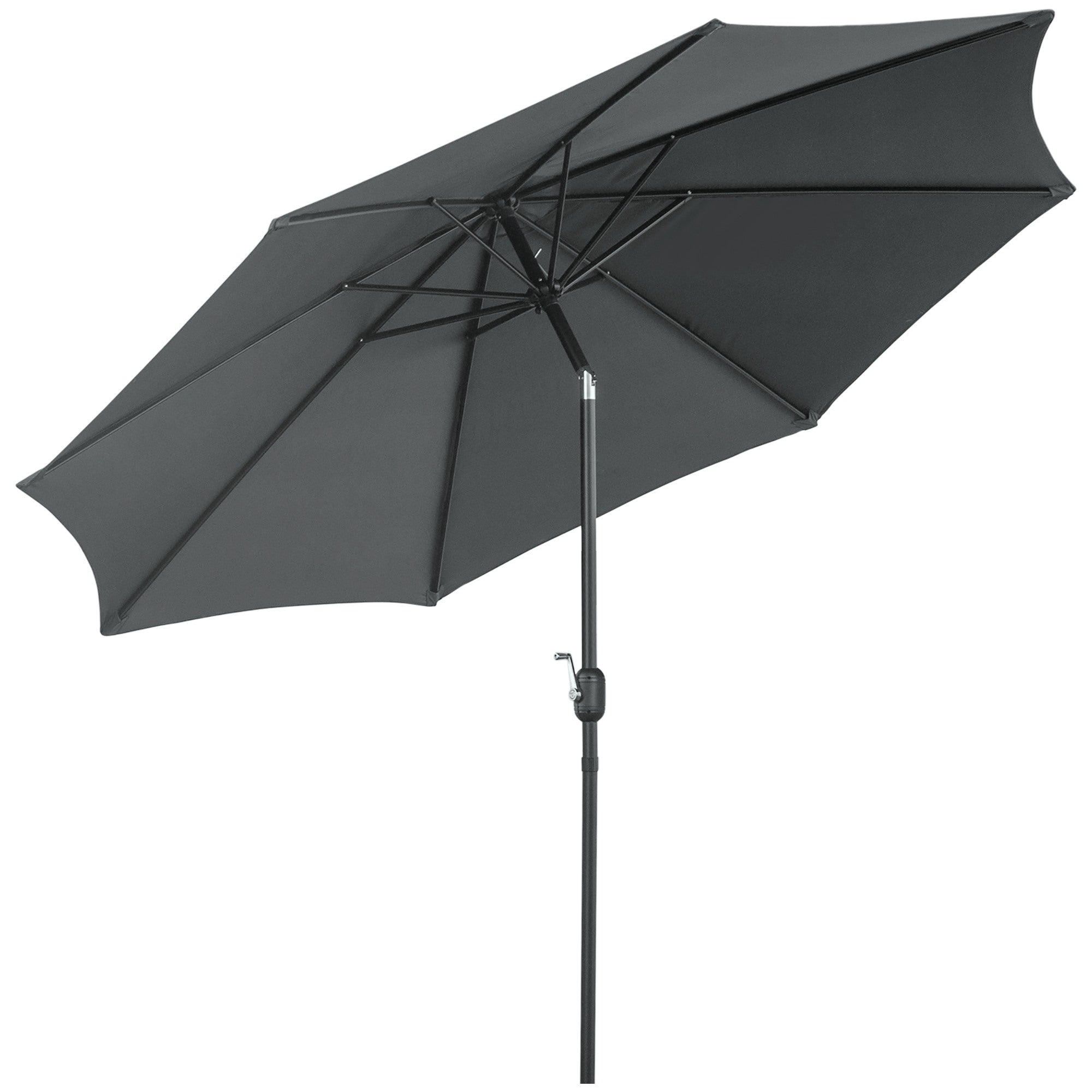 Easycomfort Ombrellone da Giardino 3x2.5 m Inclinabile, with Manovella, in Metallo e Poliestere Grigio Scuro