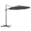 EasyComfort Ombrellone da Giardino a Manovella e a 8 Stecche with Angolazione Regolabile, Ø2.95x2.5 m, Grigio