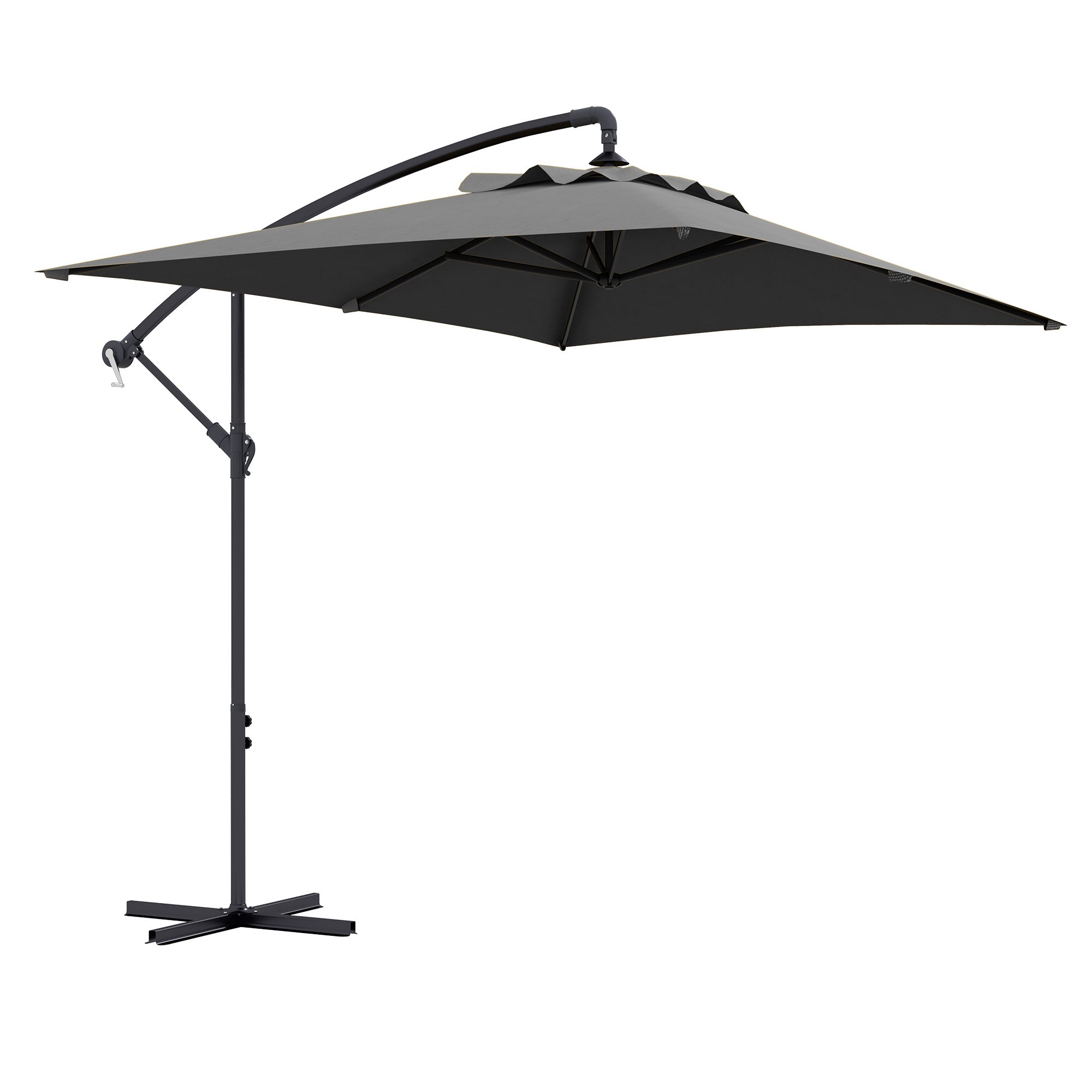 EasyComfort Decentrische zweefparasol 294x193 cm grijs