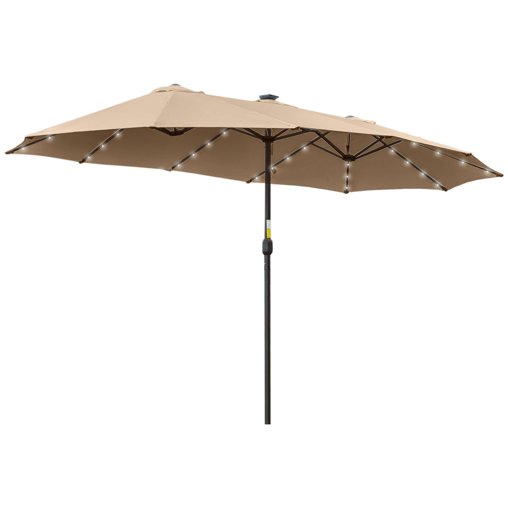 EasyComfort Dubbele tuinparasol 4.5 m met 48 LED-lampjes