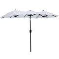 Easycomfort Ombrellone da Giardino Doppio Inclinabile with Apertura a Manovella, 295x152x222cm, white