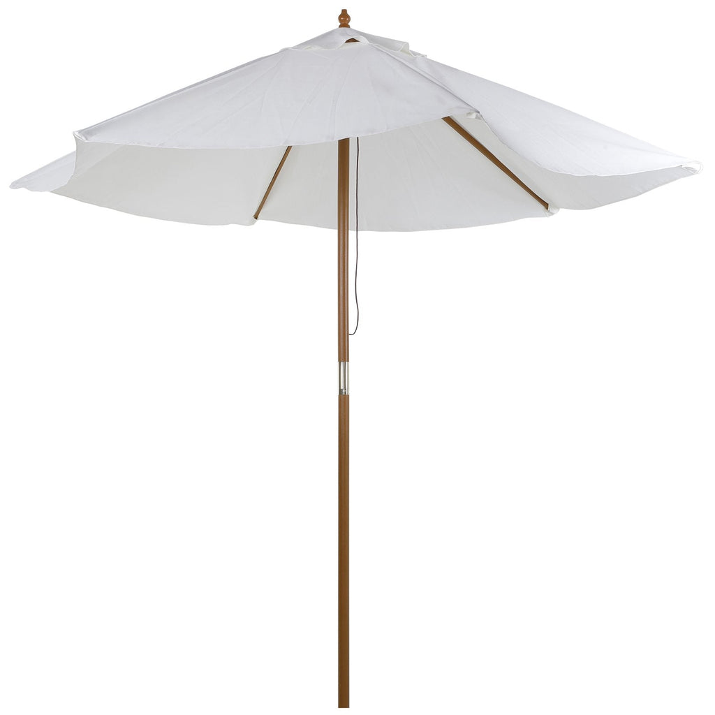EASYCOMFORT Bamboo Garden Umbrella, Cream White, Ø250 x 230cm