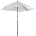 EASYCOMFORT Bamboo Garden Umbrella, Cream White, Ø250 x 230cm
