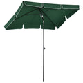 EasyComfort Ombrellone da Giardino Rettangolare 2x1.3m with Inclinazione Regolabile e Palo in Alluminio, Verde e black