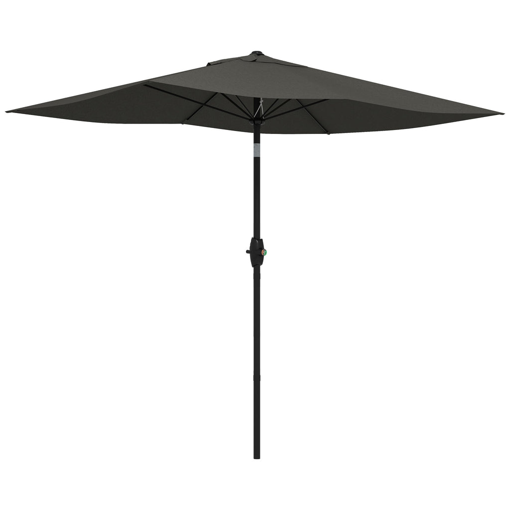 EasyComfort Ombrellone da Giardino Rettangolare 2x3 m Inclinabile with Apertura a Manovella, Grigio