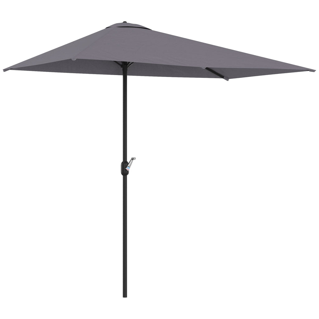 EasyComfort Ombrellone da Parete Mezzaluna Salvaspazio with Apertura a Manovella, Grigio