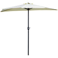 EasyComfort Ombrellone da Terrazza a Mezzaluna with Apertura a Manovella e Palo a 2 Sezioni, 2.6x1.35 m, Beige