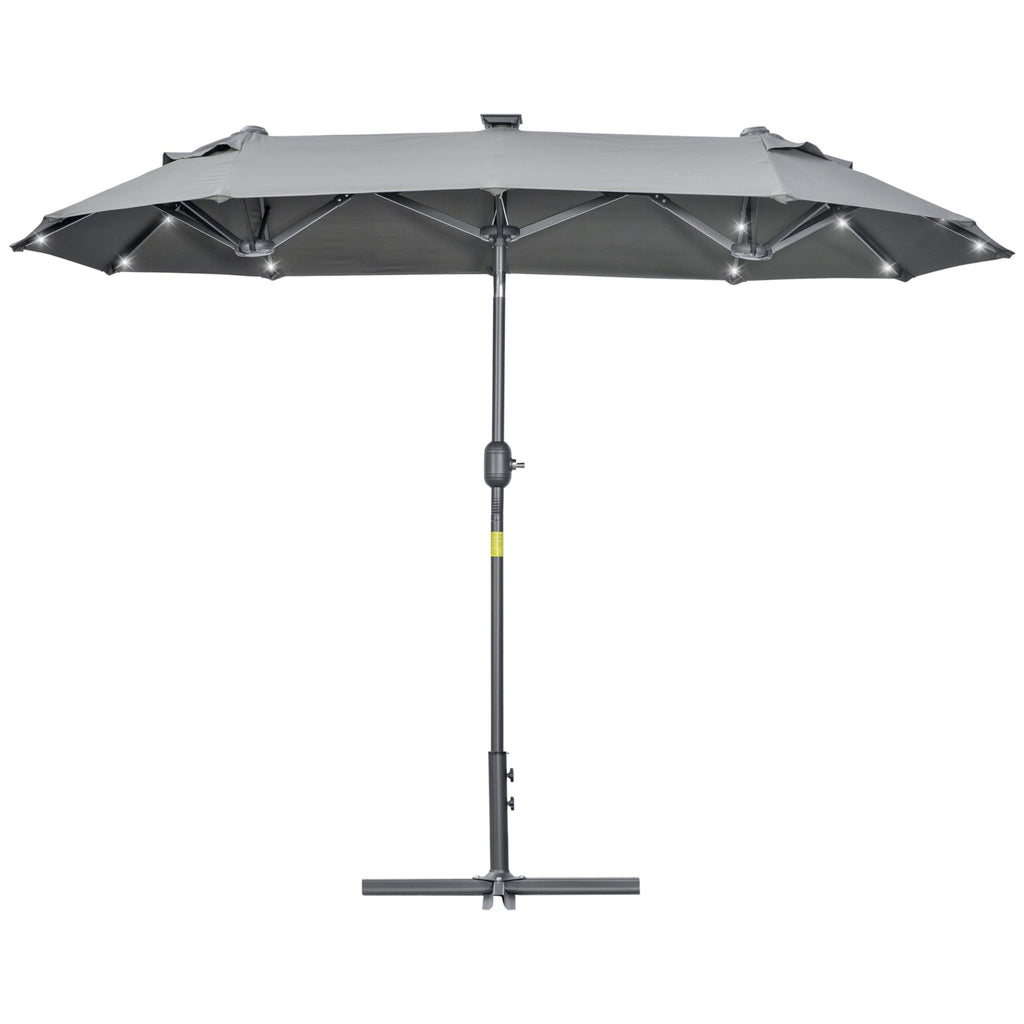 EasyComfort dubbele parasol 295x150x219 cm met zonne-LED's