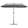 EasyComfort dubbele parasol 295x150x219 cm met zonne-LED's