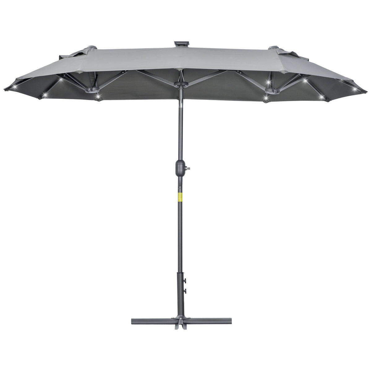EasyComfort dubbele parasol 295x150x219 cm met zonne-LED's