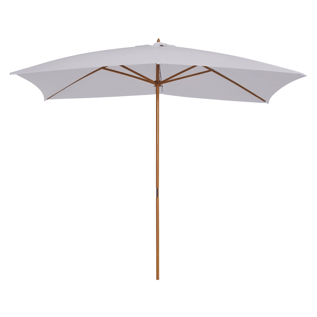 EasyComfort Ombrellone m da Giardino 2x3 in Legno Laccato with Copertura Rimovibile, white