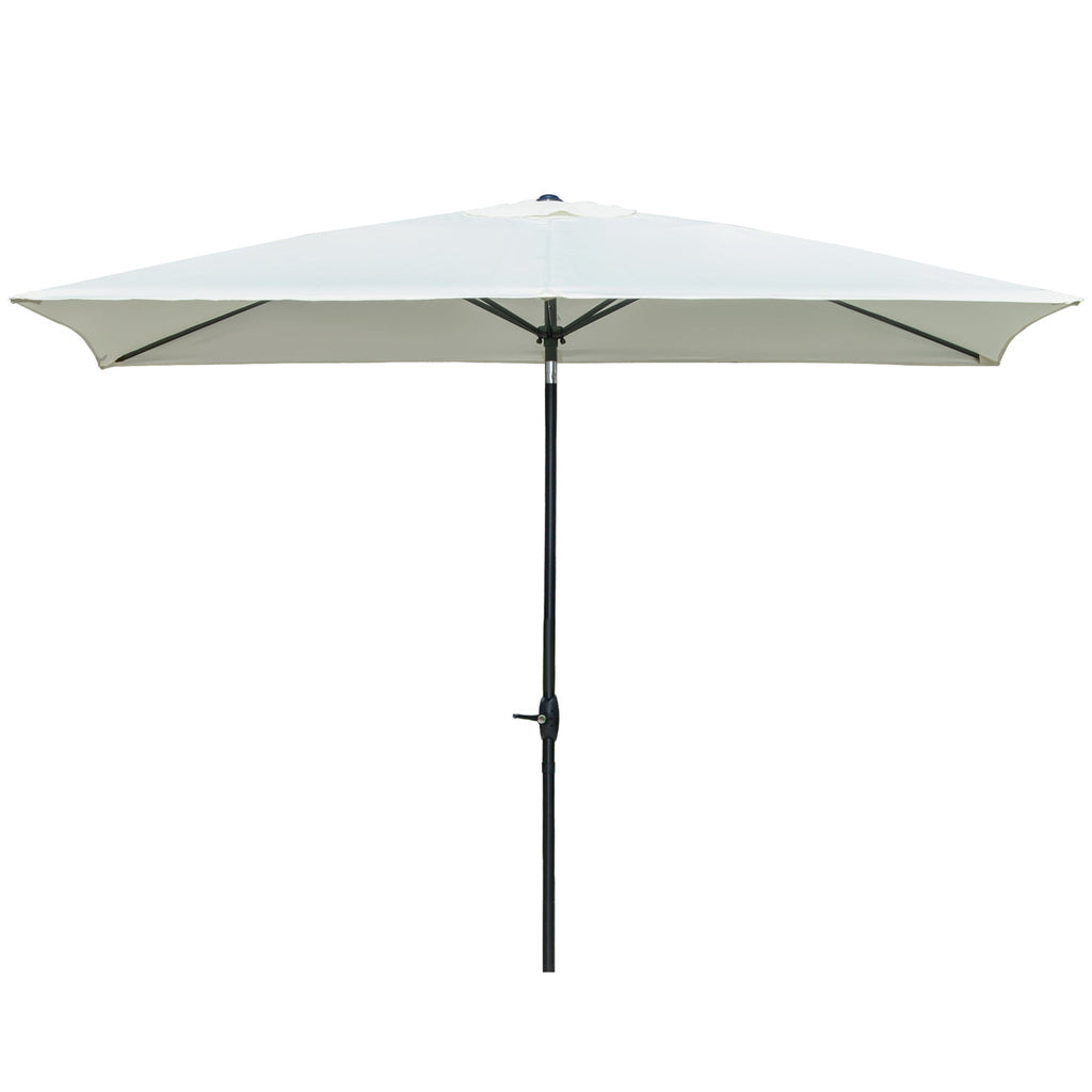 Easycomfort Ombrellone Rettangolare 2x3 m da Giardino with Apertura a Manovella e Inclinazione Regolabile, Beige