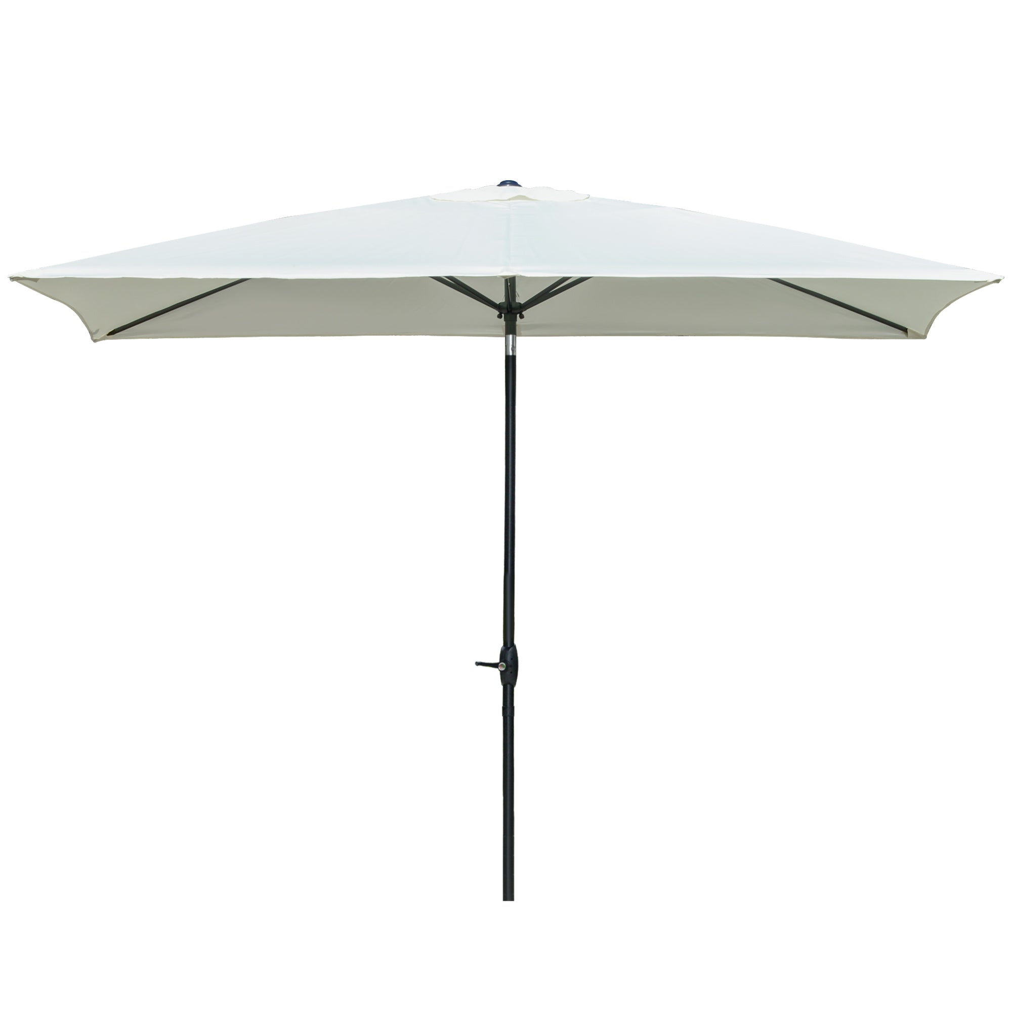 Easycomfort Ombrellone Rettangolare 2x3 m da Giardino with Apertura a Manovella e Inclinazione Regolabile, Beige