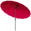 EasyComfort Ombrellone Rotondo Pieghevole a 18 Stecche with Manovella, in Metallo e Poliestere, Ø250x240 cm, Rosso Vino
