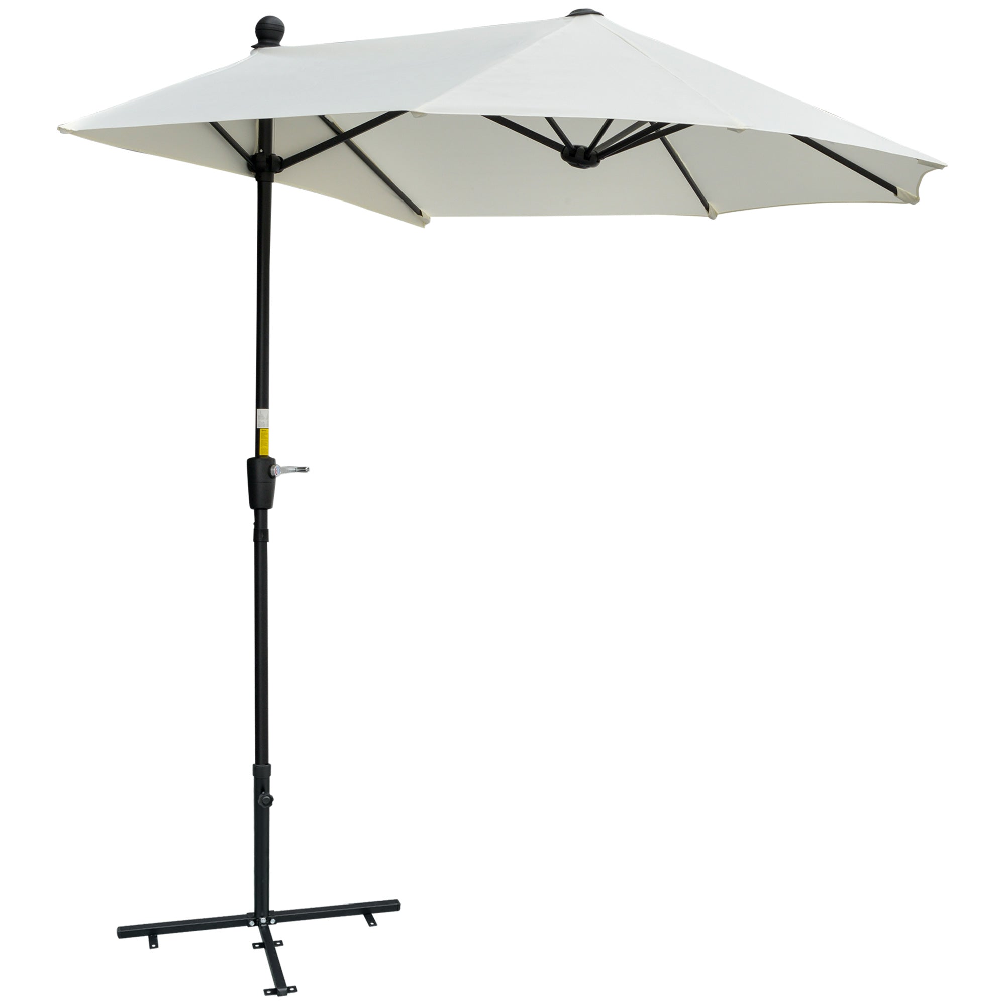 EasyComfort Ombrellone Semicircolare with Manovella e Tettuccio Anti UV, 200x190x240 cm, Crema