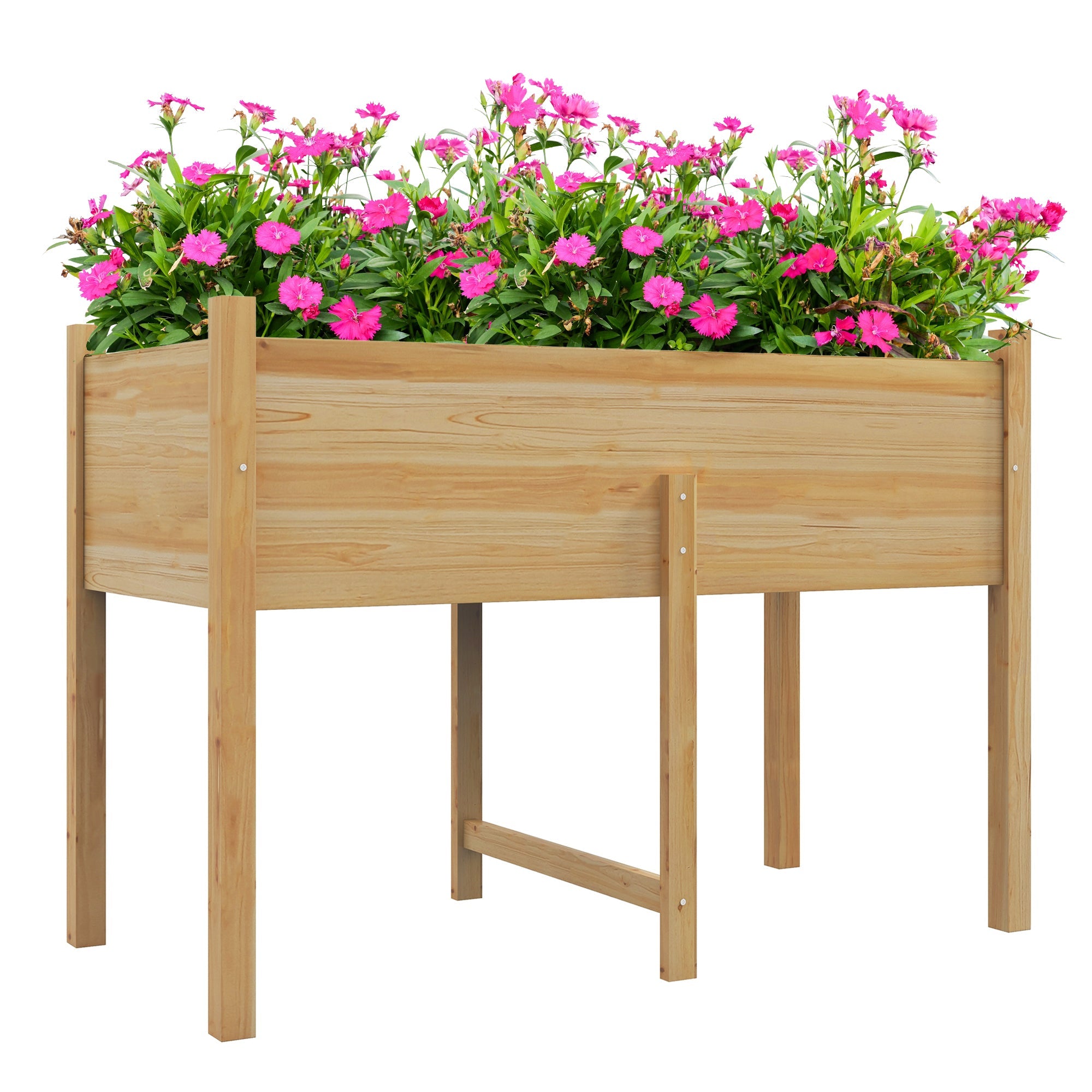 EasyComfort Orto Rialzato with 2 Fori di Drenaggio e Sacca in Tessuto non Tessuto, in Legno di Abete, 115x55x80 cm