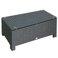 EasyComfort Ousunny Tavolino da Esterni in Rattan PE with Piano in Vetro Temperato, 85x50x39cm, black