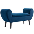 Easycomfort Panca Contenitore Imbottita per Interno in Tessuto Vellutato with Braccioli, 118x42x66cm - Blu