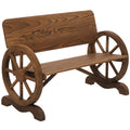 EasyComfort Panca da Giardino 2 Posti with Schienale Alto, in Legno di Abete, 114x58x80 cm, Marrone