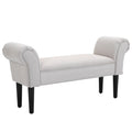 Easycomfort Panca Fondo Letto with Braccioli Arrotolati, Panca Imbottita per Camera da Letto, Grigio, 102x36x51cm