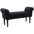 EasyComfort Panca Fondo Letto Imbottita with Braccioli Arrotolati, 102x35x51cm, black