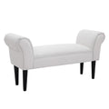 EasyComfort Panca Fondo Letto Imbottita with Braccioli Arrotolati e 4 Piedini, 102x35x51 cm, Grigia