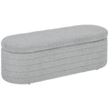 EasyComfort Panca Fondo Letto in Tessuto Teddy with Vano Contenitore, 116x41x40.5cm, Grigio Chiaro