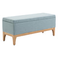 Easycomfort Panca Imbottita Contenitore in Tessuto with Design Scandinavo, 110x39x45Acm - Azzurro