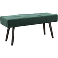 EasyComfort Panca Imbottita Fondoletto in Tessuto Effetto Velluto e Acciaio, 100x36x45 cm, Verde e black