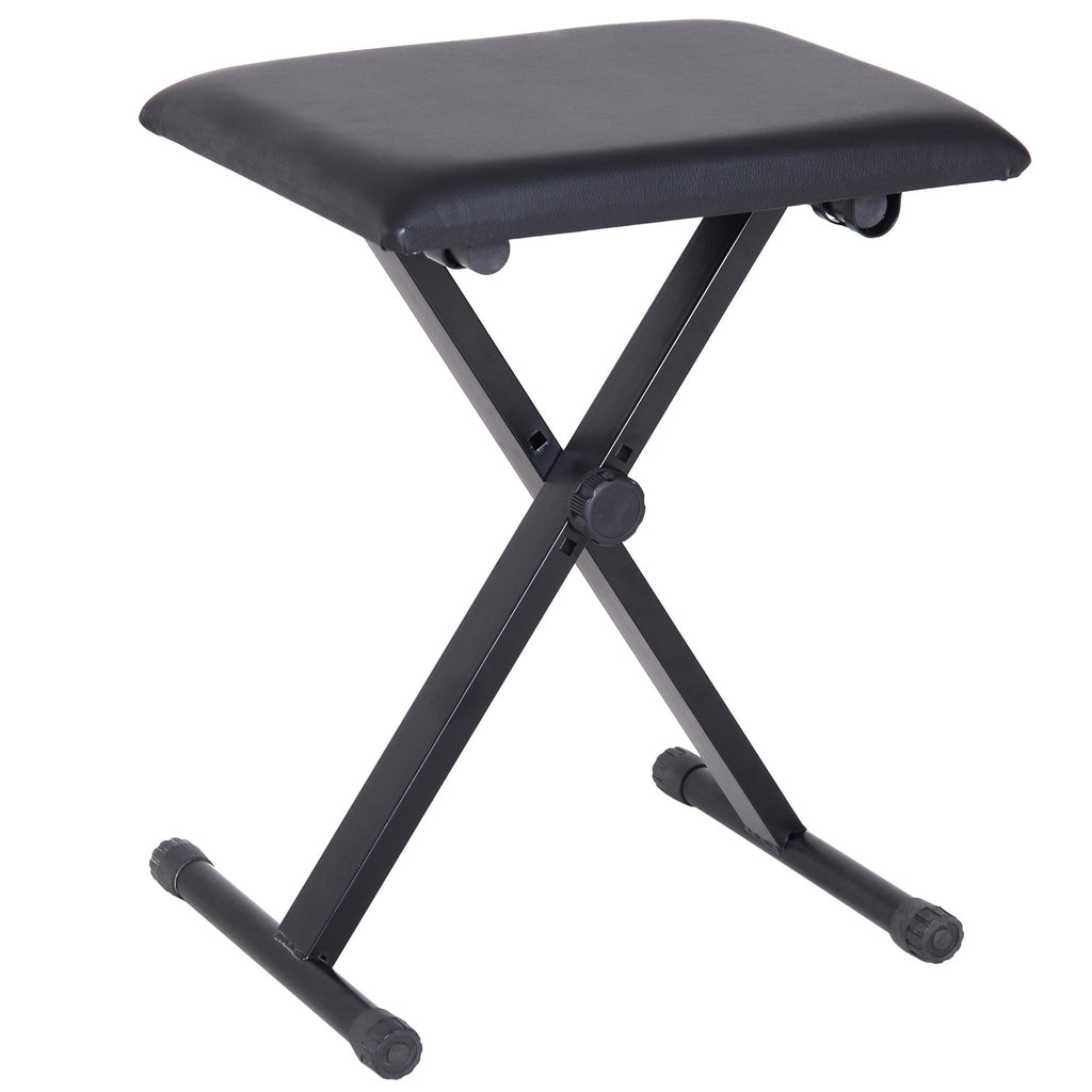 Easycomfort Panca per Pianoforte Imbottita Altezza Regolabile Pieghevole Antiscivolo, black, 39x29x47cm