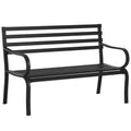 Easycomfort Panchina da Esterno in Metallo Impermeabile black, Panca da Giardino a due Posti, 127 x 62 x 82cm - Max 240kg