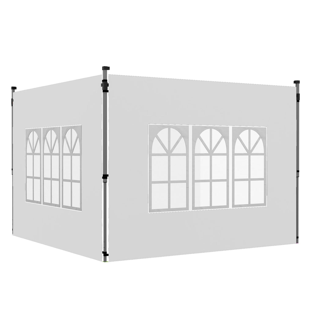 EasyComfort Pareti per Gazebo 3x3 o 3x4 with Finestrelle Incluse, in Plastica e Tessuto Oxford, 295x195 cm, white