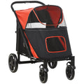 EasyComfort opvouwbare hondenbuggy 112x65x100 cm zwart/rood