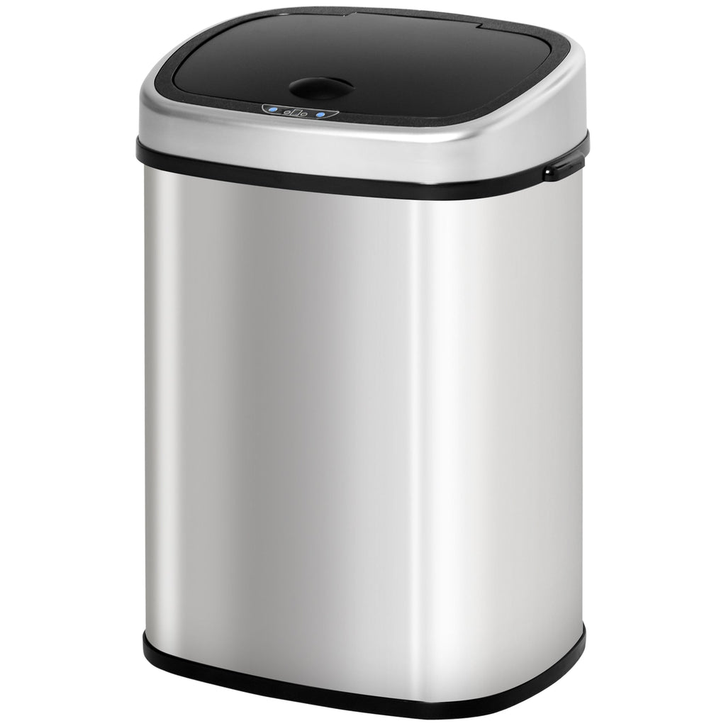 Easycomfort Pattumiera Cestino Bidone with Coperchio a Sensore ad Infrarossi per Cucina Bagno Capacità 58L in Acciaio ABS 40.9 × 28.9 × 68cm