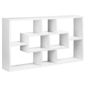 Easycomfort Pensile Libreria da Parete Sospesa 8 Vani in 3 Diverse Dimensioni, Mensola da Muro Design Antiribaltamento Pannelli di Truciolare white 85x14.5x47.5cm Capacità: 20kg