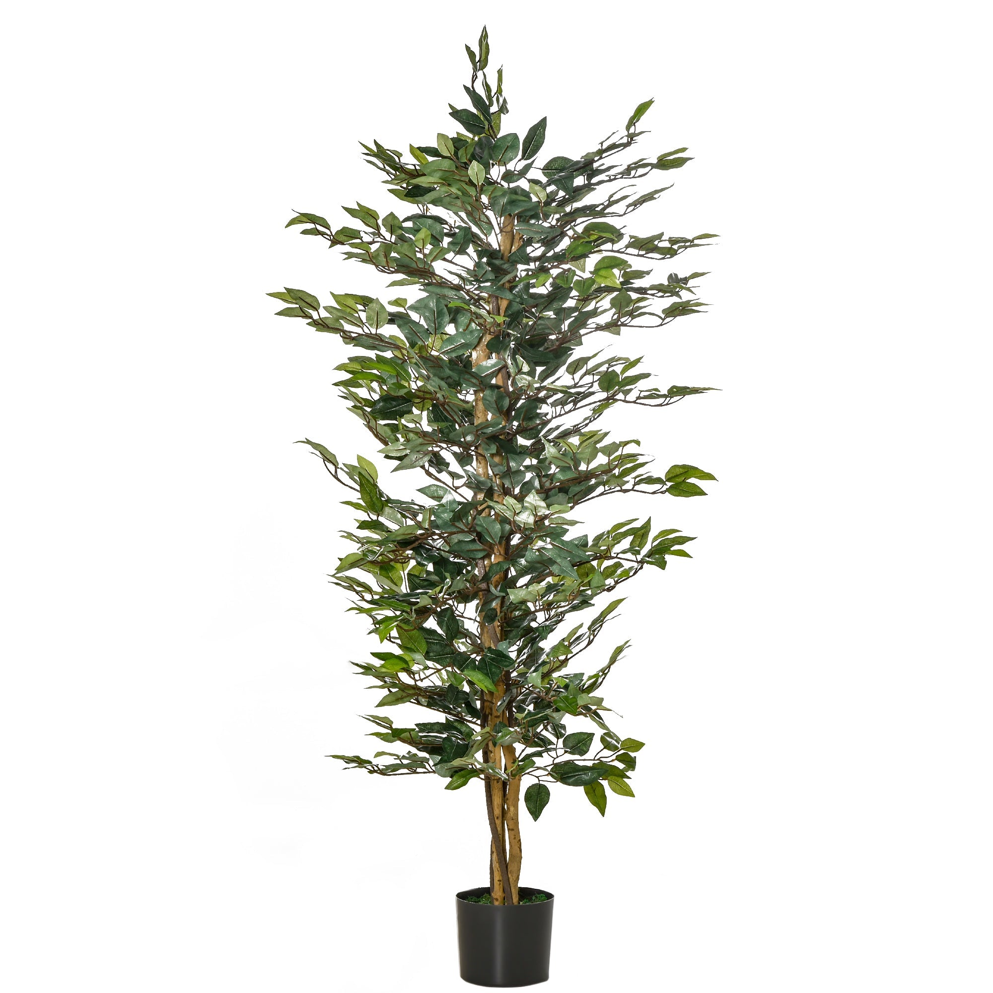 EasyComfort Pianta Finta di Ficus Alta 150cm, Decorazione per Interno ed Esterno with Vaso Incluso