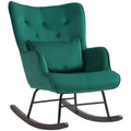 EasyComfort fauteuil schommelstoel fluweel groen